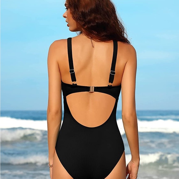 Charmo Ribbed One Piece Swimsuits for Women Cutout - Picture 5 of 8